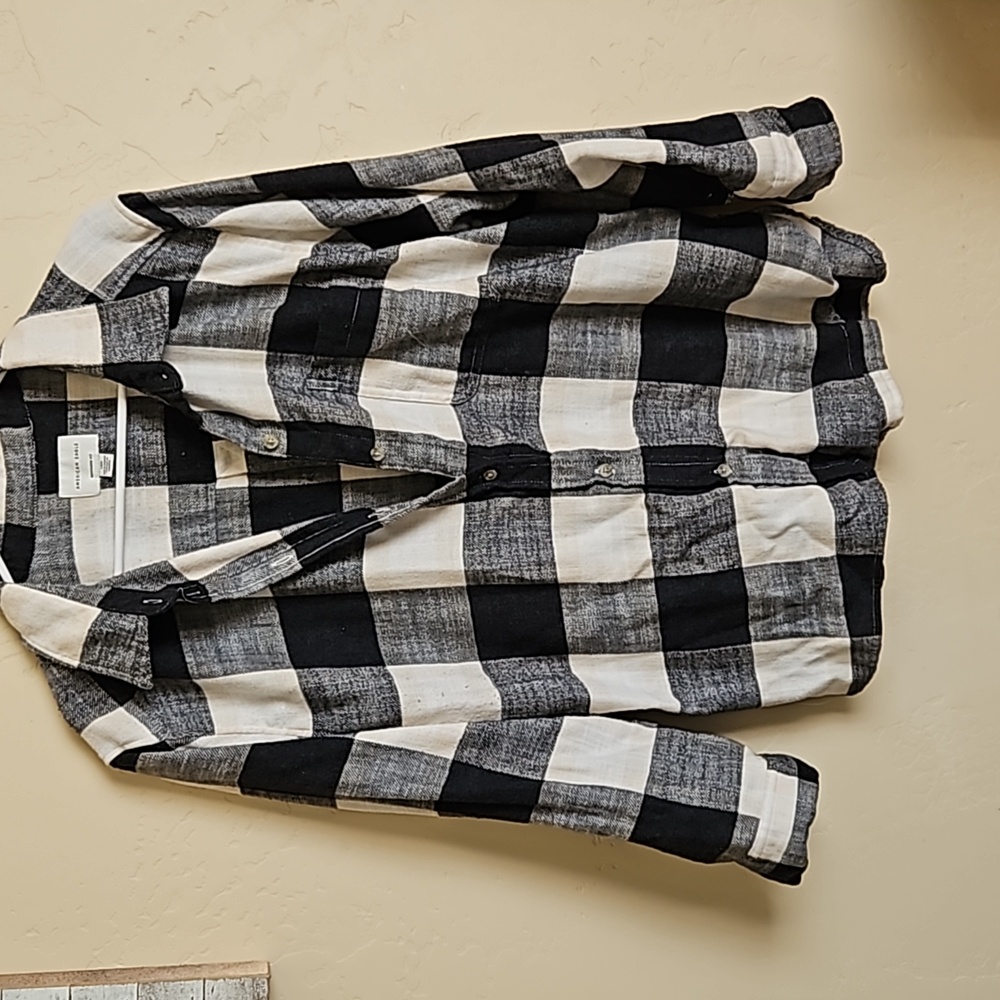 Flannel black, white and cream